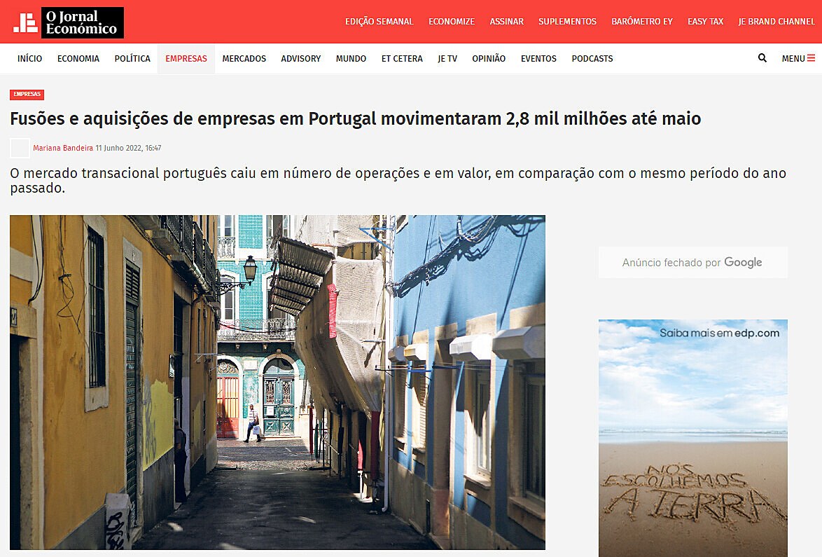 Fuses e aquisies de empresas em Portugal movimentaram 2,8 mil milhes at maio